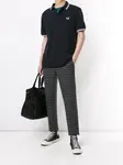 Рубашка поло с отделкой в полоску и логотипом Fred Perry, синий - фото 2