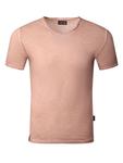 Футболка RESLAD T-Shirt basic Verwaschen V-Neck, кэмел - фото