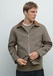 Куртка Massimo Dutti DOUBLE-LAYER WITH CONTRAST COLLAR, Mottled Brown - фото