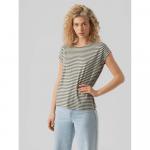 Футболка Vero Moda Ava Plain Stripe, зеленый - фото 4