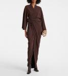 Атласное платье-халат Rick Owens, Mahogany - фото 2