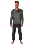 Пижама NORMANN lang Bündchen Kuschel interlock, антрацит - фото 2