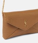 Кожаный клатч Cassandre Saint Laurent, Dark Cork - фото 6