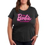 Футболка Plus Barbie This Barbie Is A Teacher с рисунком, цвет Heather Charcoal - фото