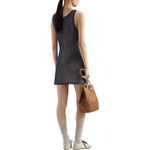 Мини-платье с сеткой PRADA, черный - фото 4