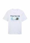 Футболка TOM TAILOR Print T-shirt, White - фото 5