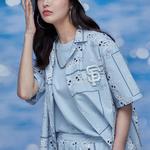 MLB Рубашка Cashew Flower Unisex Sky Blue - фото 4