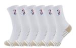 Баскетбольные носки унисекс 6 пар NBA (2 пары белых, 2 пары черных, 2 пары серых) - фото