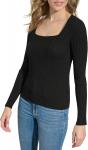 Женский свитер Calvin Klein Multi Rib Square Neck, Black - фото 2