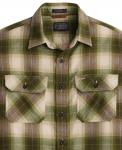 Мужская клетчатая фланелевая рубашка Burnside Pendleton, Tan, Olive Plaid - фото 2