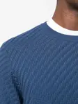 Фактурный джемпер с отделкой в рубчик Brioni, синий - фото 5