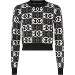 Свитер с геометрическим принтом PINKO, черный - фото