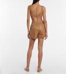 Кожаные шорты Zeynep Arçay, кэмел - фото 3