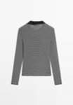 Джемпер Massimo Dutti STRIPED LONG SLEEVE, Black - фото 7