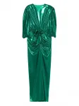 Платье Mae с драпировкой и рукавами "буф" Miau By Clara Rotescu, зеленый - фото