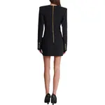 Черное мини-платье BALMAIN с V-образным вырезом и пуговицами - фото 4