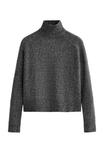 Джемпер OYSHO HIGH NECK CABLE KNIT, Black - фото 5