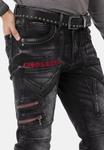 Джинсы рокового дизайна CIPO & BAXX, черный - фото 7