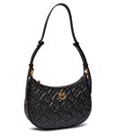 Сумка-хобо кожаная Pinko Half Moon Mini, черный - фото 4