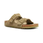 Кожаные тапочки «Аризона» Birkenstock, хаки - фото