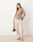 Длинный топ с узлом ASOS DESIGN цвета мокко - фото 4