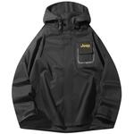 Тренчкот Unisex Jeep, черный (с утепленной подкладкой-курткой) - фото