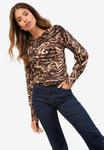 Джемпер Lipsy SCALLOP BUTTONED CREW NECK , Animal Print/Beige - фото