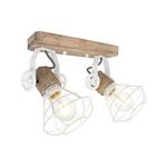 Прожектор Steinhauer Guersey, 2 лампы, дуб/белый матовый, 40x27см - фото 3
