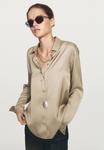 Блуза Massimo Dutti FLOWING SATIN LONG SLEEVE, Beige - фото