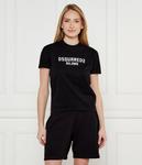 Футболка женская Dsquared2 с надписью, черный - фото