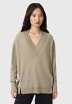 Джемпер AllSaints BERN PANEL V NECK, Taupe Grey/Light Grey - фото