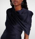 Платье с накидкой и драпировкой Stella McCartney, Ink - фото 4