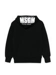 Детская толстовка с капюшоном на молнии MSGM MSGM Kids, черный - фото 2