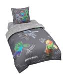Двустороннее постельное белье Phoenix MINECRAFT, серый - текстиль - 135 x 1 x 200 см - фото
