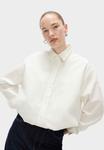 Блуза Marks & Spencer CROPPED BUBBLE HEM COLLARED, Soft White/Off-White - фото