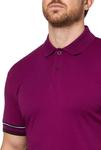 BOSS Мужская поло из интерлока, Plum Caspia - фото 3