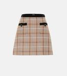 Клетчатая мини-юбка Miu Miu, Cammello - фото
