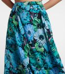 Юбка из шелкового крепдешина с цветочным принтом Stella McCartney, Multicolor Blue - фото 4
