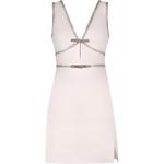 Футболка Self-portrait с бантом из крепа мини белая - фото 2