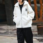 Куртка MLB New York Yankees Lambs Wool Jacket Unisex White, цвет ivory - фото 4