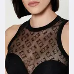 Китайский топ стандартного кроя Pinko, черный - фото 4