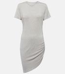 Мини-платье из джерси с рюшами Norma Kamali, Light Grey - фото