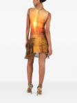 Платье мини с абстрактным принтом Roberto Cavalli, оранжевый - фото 4