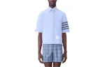 THOM BROWNE Рубашка мужская Blue Pointed Collar Moderate - фото 3