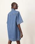 Платье-рубашка мини в полоску из денима ARRANGE - фото 3