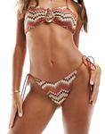 Ржавые плавки бикини с абстрактным принтом и вышивкой South Beach - фото