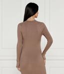 Платье Guess в рубчик с квадратным вырезом, бежевый - фото 3