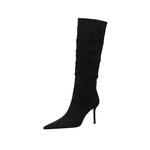 BIGTREE Сапоги женские черные, высота 8 см - фото