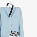 Кардиган с ажурными узорами FENDI, синий - фото 6