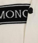 Шерстяной вязаный свитер интарсия с логотипом Moncler Enfant, черный - фото 3